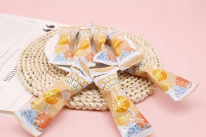 Multi Colored Spherical Lollipop Hard Candy Pomelo Flavor Chia Seed Bulk Sweet Treat for Supermarket Resale