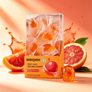Multi Flavor Fruit Jelly Candy with Peelable Soft Coating Mango Grape Peach and Orange Flavors Are Suitable for Holiday Parties