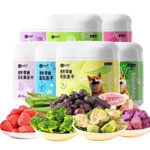 N4P Freeze Dried Cat and Dog Treats Mixed Fruits and Vegetables Formula 100% Natural Pure Ingredient Pet Snacks