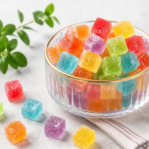 Natural Edible Crunchy Crystal Candy Gems Vegan Agar Fruit Flavored Amber Sugar Gemstone Candy
