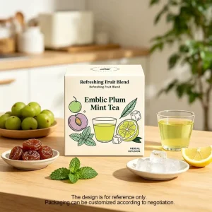 Natural Herbal Tea Dried Fruit Tea Mix With Olive Fruit Preserved Plum Mint Leaves and Lemon Slices Refresh Bulk Packaging