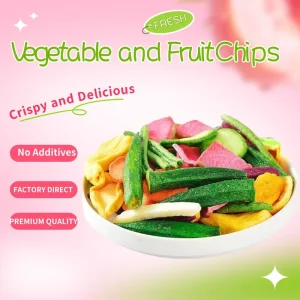 Natural Mixed Sweet Dried Vegetable Fruit Chips Assortment Okra Green Bean Mushroom Banana Beetroot Pumpkin Healthy Snack Bulk
