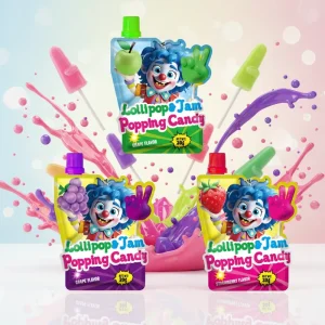 New Original Lollipop Jam Popping Candy Hot Selling Mixed 3 in 1 Candy Party Favors Sweets Pops Dipped Jumping Candy and Gel