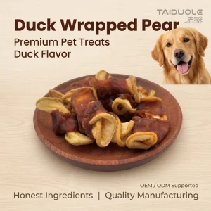 OEM Air Dried Duck Wrapped Pear Dog Chews Fresh Taste Nutritious Locking Healthy Pet Treats For Dogs