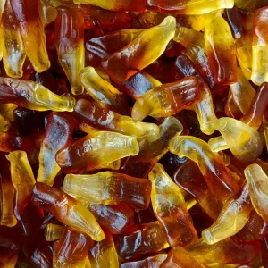 OEM Chewy Candy Fruity Sweet Flavored Gummy Snacks Cola Shape Soft Texture Candy for Kids