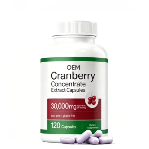 OEM Cranberry Concentrate Extract Capsules With Vitamin C Non GMO Gluten Free Daily Supplement