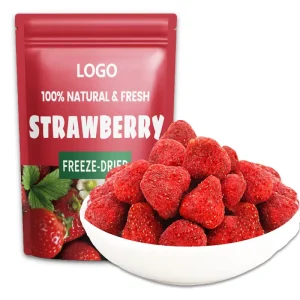 OEM Custom Logo Freeze Dried Strawberries Freeze Dried Fruits Snacks Self Sealing Aluminum Foil Bag Packaging
