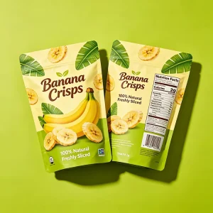 OEM Custom Print Plastic Foil Reusable Dried Fruits Banana Potato Chips Snacks Food Plantain Chips Packaging Bags