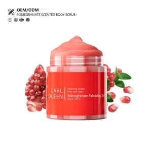 OEM Customized OEM Natural Pomegranate Care Body Scrub Hyaluronic Acid Exfoliating Particle Formula Sea Salt Moisturizing