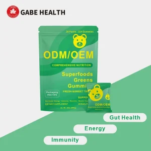 OEM Customized Superfoods Greens Gummies Spinach Gummies To Boost Immunity Skin & Gut Health Supplement Private Label