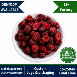 OEM Dried Fruit Delicious Freeze Dried Cherry Crunchy Fruit Snacks Bulk Vacuum Pack Dried Vegetables