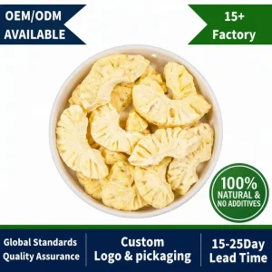OEM Dry Fruits Freeze Dried Fruits FD Pineapple Freeze-Dried Sweet Bulk Packaging Healthy Snacks Slices Dried Fruit