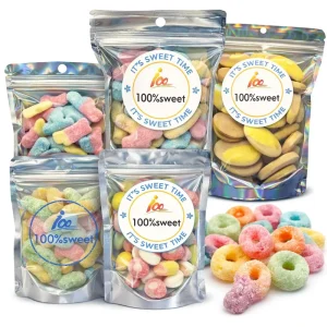 OEM Freeze Dried Colorful Candy Halal Sour Dry Freeze Candy with Unique Flavors Freeze Dried Swedish Style Gummy