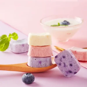 OEM Healthy Freeze Dried Yogurt Cubes Mixed Fruit Flavor Snacks 10kg Packing