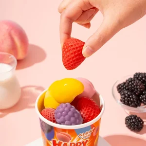 OEM No Sugar Added Soft Serve Ice Cream 150g Box Happy Four Flavors Fruity Frozen Dessert