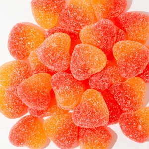 OEM ODM Bulk Soft Gummy Strawberry Flavored Fruit Juice Sour Sweet Love Heart Shape for Valentine’s Day Candy