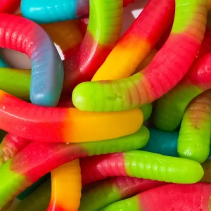 OEM ODM Bulk Sour Sweet Fruity Flavored Jelly Gummy Worm Chewing Candy Soft Bulk Import Candy From China Bag Packaging