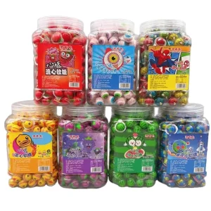 OEM ODM Center Filled Ball Gummy Candy Filling Fruit Jam Soft Candy Jelly Candy