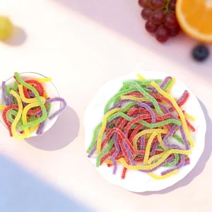OEM ODM Classic Sour Candy Gummies Bulk Mix Fruit Flavour Sour Belt Candy Liquorice Strip