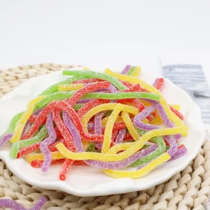 OEM ODM Custom Bulk Colored Noodle Shaped Fruit Flavored Sour Licorice Soft Candy Sticks Gummy Jelly
