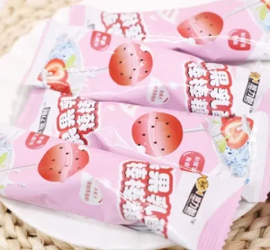 OEM ODM Custom Sample Production Lactic Fruit Juice Chia Seed Spherical Lollipop Candy Hard Candy Individual Bag Packaging