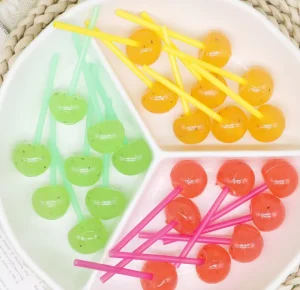 OEM ODM Custom Sample Production Lactic Fruit Juice Chia Seed Spherical Lollipop Candy Hard Candy Mixed Fruit Flavor