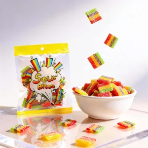 OEM ODM Custom Sour Sands Fruit Flavor Licorice Gummy Candy Multi Color Sour Candy Belt Candy