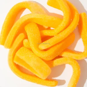 OEM ODM Factory Bulk Sweet Stick Shape Jelly Gummies Fruity Mango Flavors Fruit Juice Soft Chewy Candy Confectionery