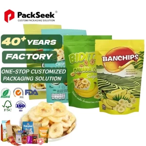 OEM ODM Factory Custom Mylar Bag Many Different Fruit Dried Food 3.5g 7g 14g 28g Stand Up Pouch Dried Banana