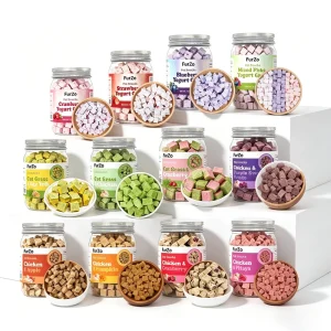 OEM ODM Freeze Dried Dog Treats Factory Natural Egg Yolk Fruits Vegetables Dog Snacks Food