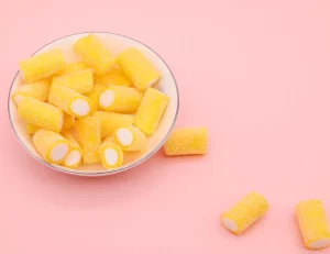 OEM ODM Mango flavored Liquorice Sour Tubes Gummy Candy Filled Mini Licorice Chewy Gummies Stick Candy Sweets