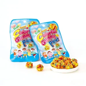 OEM ODM New Assorted Fruit Flavored Colorful Bead Shaped Sweet Sugar Gummy Candies Chewy Customizable Bagged Kids’ Candy