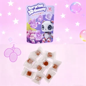 OEM ODM Surprise 3D Gummy Candy Fun Cartoon Shaped Grape Flavor Multi Colored Vitamin Gummies for Kids Energy Private Label