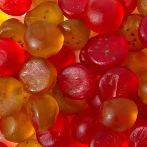 OEM ODM Sweet Fruity Flavors Multi Colored Semicircle Chewy Jelly Bonbons Gummy Candy Bag 18 Month Shelf Life Bulk