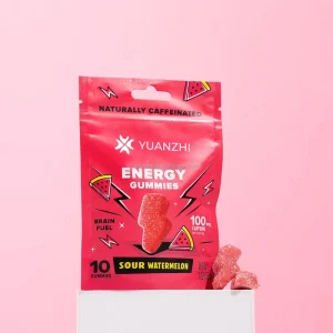 OEM Private Label 10 Pcs Vegan Tangy Burst Watermelon Flavor Energy Gummies For Busy Days Big Workouts Fuel Your Vibrant