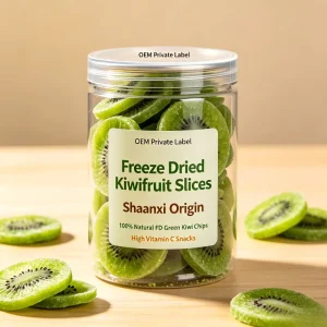 OEM Private Label Freeze Dried Kiwifruit Slices Shaanxi Origin 100% Natural FD Green Kiwi Chips High Vitamin C Snacks