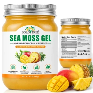 OEM Superfood Sea Moss Gel Organic Supplement Fruit Flavored Gluten Free Seamoss Gel with Real Mango & Pineapple