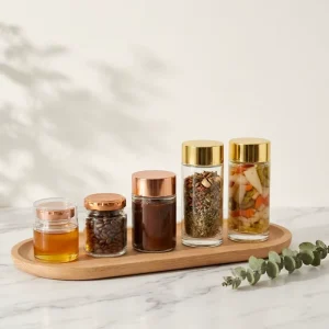 Odor Isolation Airtight Glass Canister with Metal Lid for Mixed Nut Dried Fruit Storage Vessel