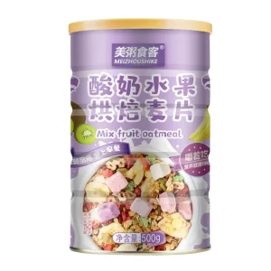 Oem odm Factory Direct Sales yogurt Fruit Freeze dried Strawberry Cereal Baked Oatmeal 500g Canned Recruitment Agent