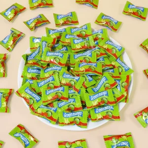 One Bite Sweet Sour Spicy Fruity Green Ball Shaped Hard Mango Candy [Super Spicy] Bulk Pack Children’s Prank Snacks for Students