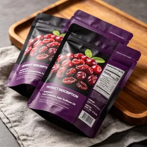 Organic Dried Cranberries No Added Sugar Packed In Stand Up Zipper Bag Healthy Dried Berry Snacks