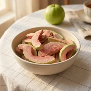 Organic Dried Soft Guava Snack Chewy Fruit Chunk Shape Sweet Taste FD Drying Syrup Preservation