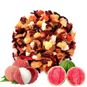 Organic Freeze Dried Fruit Tea 100% Pure Natural ISO Certified Slightly Sour Taste Watermelon & Lychee Flavored Bulk