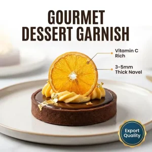 Organic Gourmet Dessert Garnish Bulk Export Quality Pure 2-4mm Thick Navel Citrus Vitamin C Rich Orange Fruit Slices