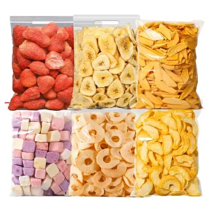 Organic Green Dry Freeze Fruit Snacks Dried Fruit with Cooling Yellow Peach Strawberry mango Fruit Freeze Dried Yogurt