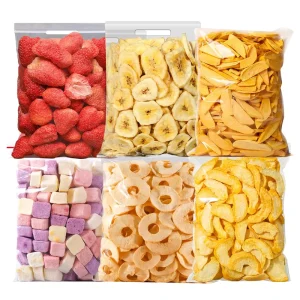 Organic Green Freeze Dried Fruit Snacks Fresh Wholesome Bulk Supply Sweet Taste Freeze Yellow Peach Strawberry Mango Fruit Water