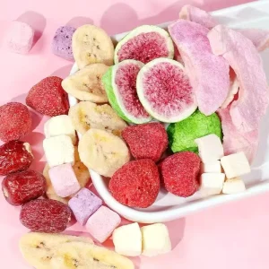 Organic Green Freeze Dried Fruit Snacks Sweet Taste Bulk Supply Yellow Peach Strawberry Mango No Additives FD