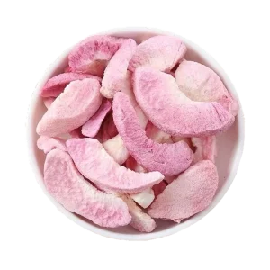 Organic Healthy Freeze Dried Hard Texture Sweet Peach Slices Snacks Ready to Eat 1kg Aluminum Foil Bag Bulk Packaging FD Process