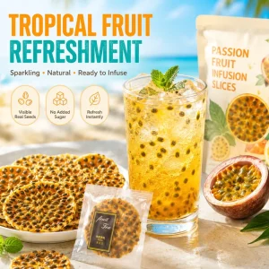 Organic Non GMO Rich Vitamin C Dried Passion Fruit Chips Slices Baking Ingredient OEM ODM Private Label