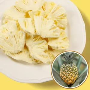 Organic Whole Pineapple Slices Freeze Dried Natural Preservation Sweet Taste Fruit Snack Vacuum Pack Bulk